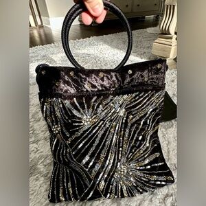 ‼️RARE‼️🎸RAFE🎸🔥NWT🔥Audrey Ring Handle Beaded Pouch Handbag with Tassels